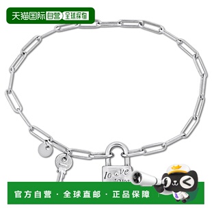 自营 925 纯银 Mimi & Max 回形针吊饰手链配锁扣和钥匙扣 - 7.5