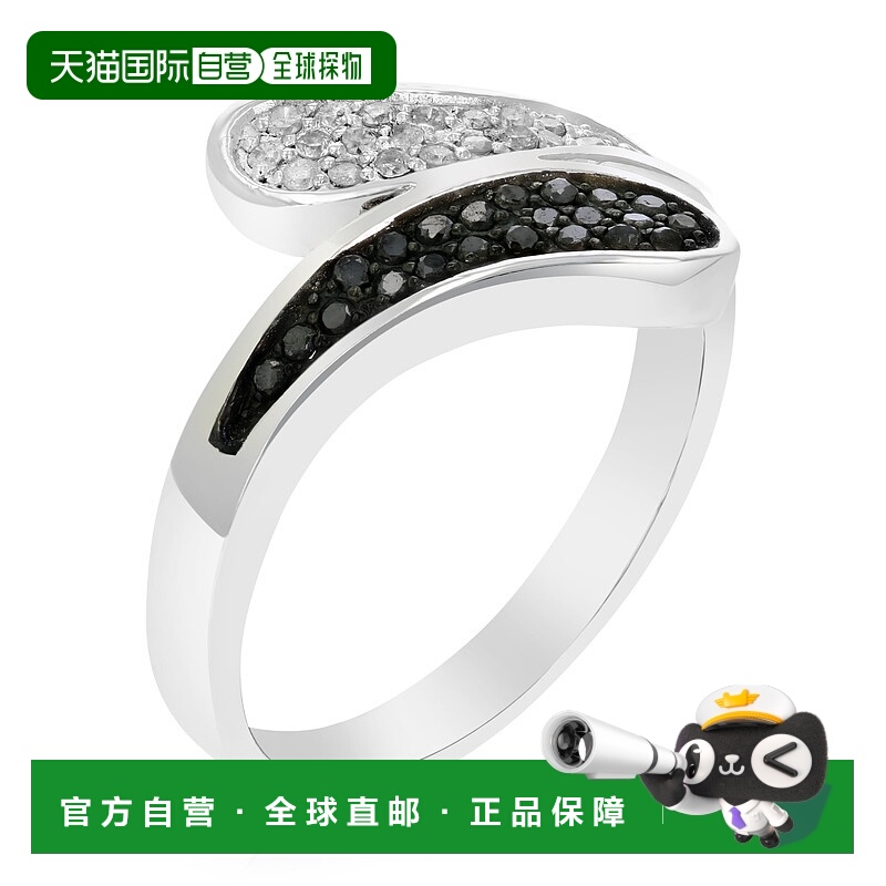 自营 vir jewels 1/3 cttw 黑白钻石戒指 .925 纯银配铑 - 银 美