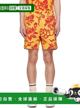 1h可退 香港直邮潮奢 ERL 男士 黄色图案短裤 ERL06P002 舒适时尚