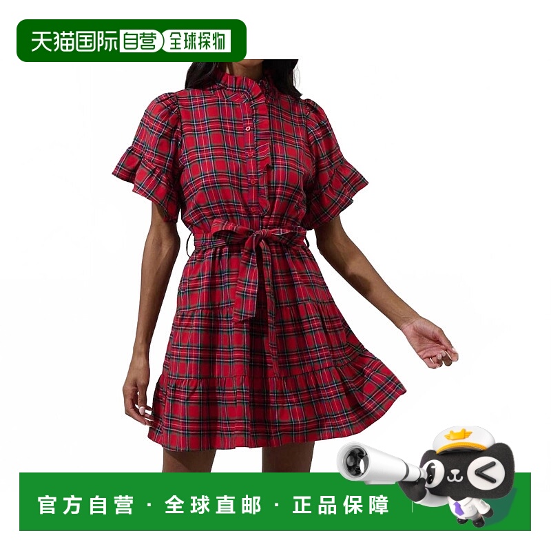 自营sugarlipsWomen's Arvada Plaid Cottonwood Ruffle Button D