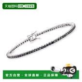 Simons Sterling Black Tennis Ross Diamond Bracelet Silver