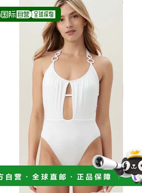 自营Women's Trina Turk Monaco Swimsuit White Stretch Cutout