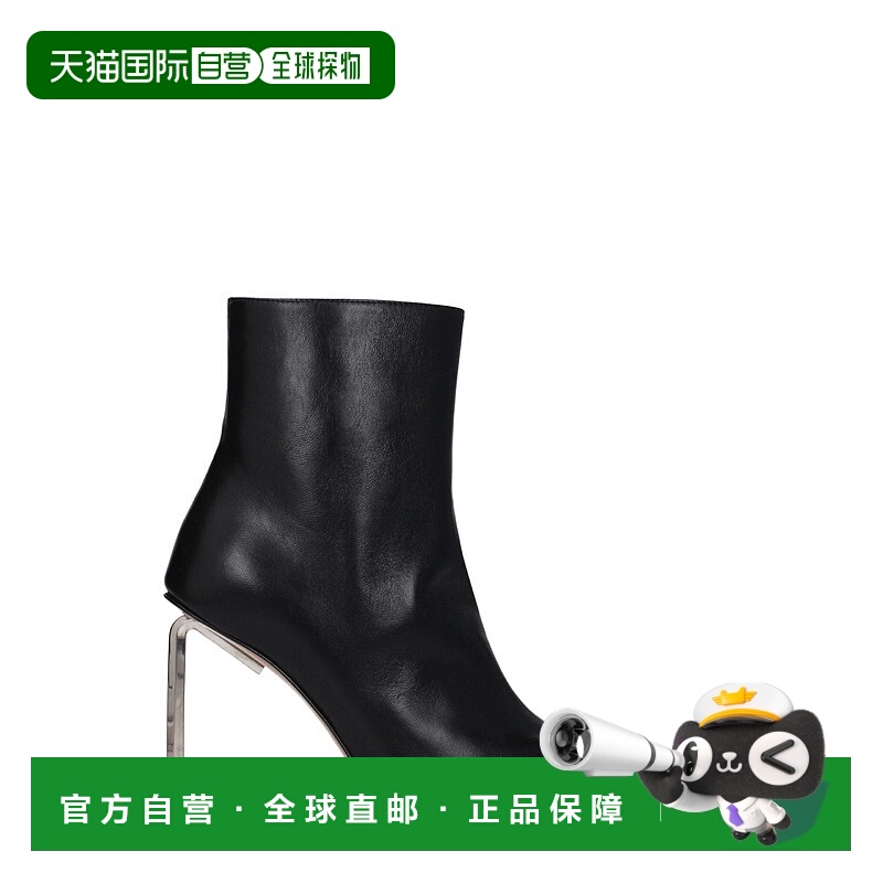 自营off-whiteOff-皮革脚踝女式靴子-黑色 美国奥莱直发