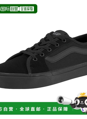 自营 Vans Filmore Decon VN0A45NM女式黑色帆布低帮滑板运动鞋美