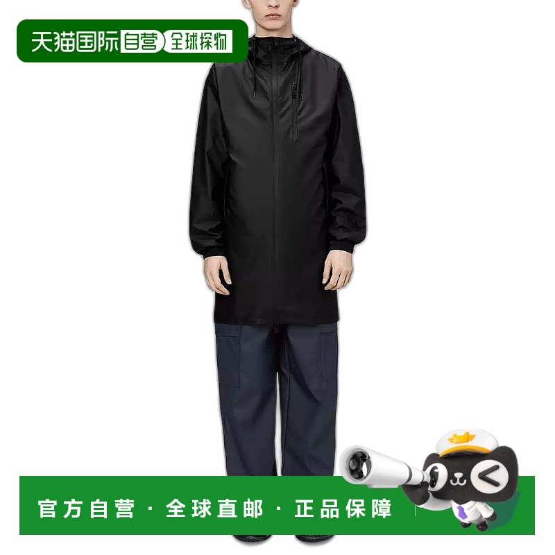1h可退 【美国直邮】Rains 男士长款风暴防水连帽全拉链雨衣 现代