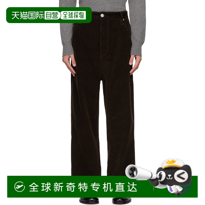 香港直邮潮奢 Ami Paris 男士 棕色 Baggy Fit 长裤 HTR102CO0089