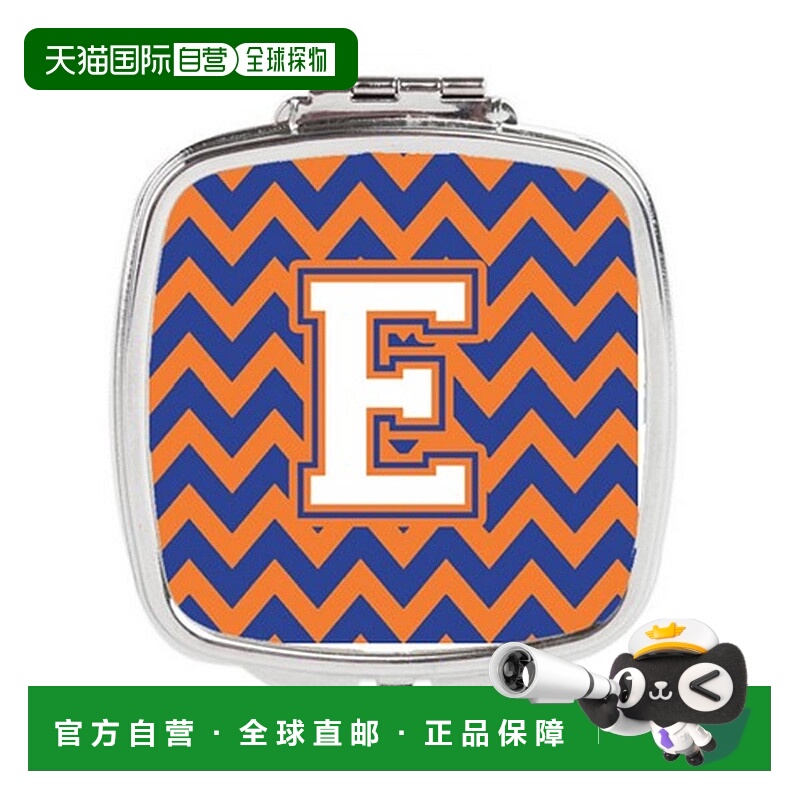 自营 Carolines Treasures CJ1060-ESCM 字母 E 雪佛龙蓝橙 正品