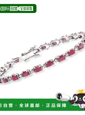 自营Ross-Simons Ruby Bracelet With Diamond Accents in Sterli