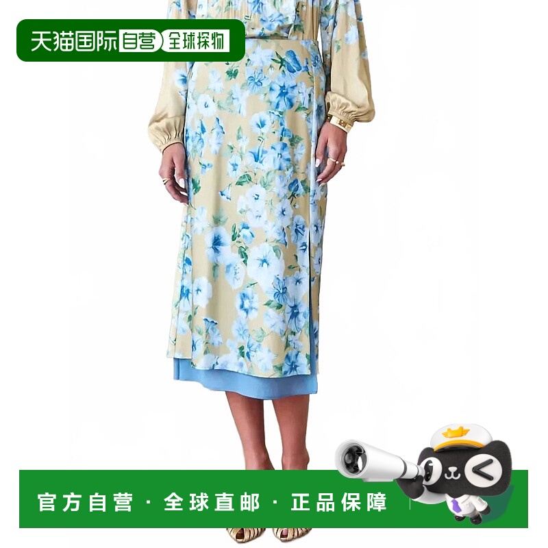 自营current airMaeve Floral Skirt In Blue Multi - blue multi