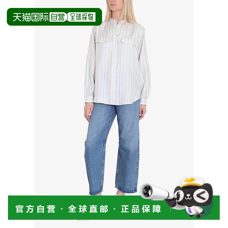 自营frame女式奶油多奶油口袋衬衫 美国奥莱直发