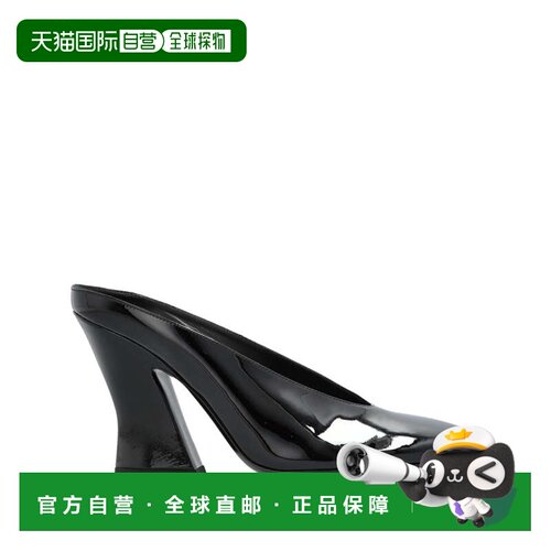自营givenchy有光泽的黑色皮革凉鞋-黑色 美国奥莱直发高跟单鞋
