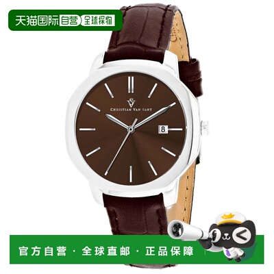 自营Christian Van Sant Women's Octave Slim Brown Round 37mm