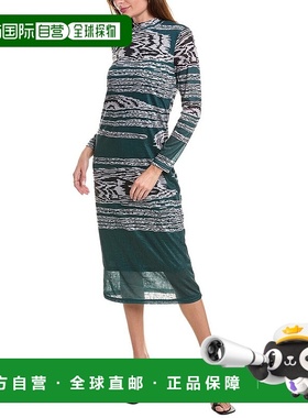 自营 YAL New York 印花中长连衣裙 - 绿色 美国奥莱直发