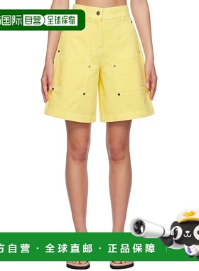1h可退 香港直邮潮奢 Palm Angels 棕榈天使 女士 黄色铆钉短裤 P