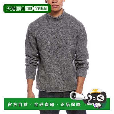 自营Vince气纺羊毛和羊驼毛混纺卷领毛衣-灰色 美国奥莱直发高领