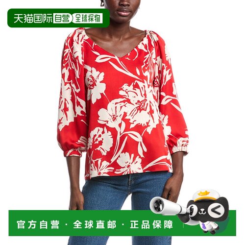 自营Joseph Ribkoff Printed Top - red 美国奥莱直发上衣女装