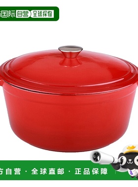 自营 BergHOFF Neo 5Qt 铸铁椭圆覆盖荷兰烤箱，红色 美国奥莱直