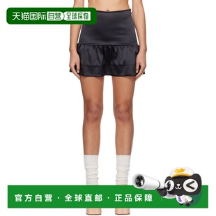 甘尼 女士 黑色 1h可退 短裙 GANNI Flounce F8587 香港直邮潮奢