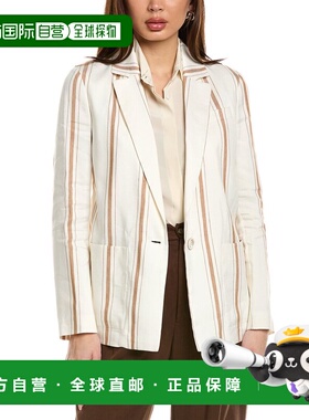 自营Piazza Sempione Linen & Silk-Blend Blazer - white 美国奥