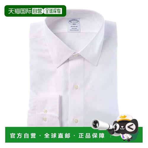 自营Brooks Brothers Regular Fit Dress Shirt - white 美国奥莱