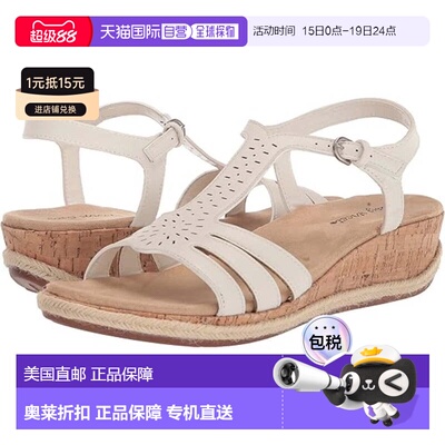 自营Women's Easy Street Dorinda Sandals White Adjustable Str