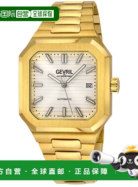 自营Gevril Men's Grand Concourse IPYG Case, White Matt  Dial