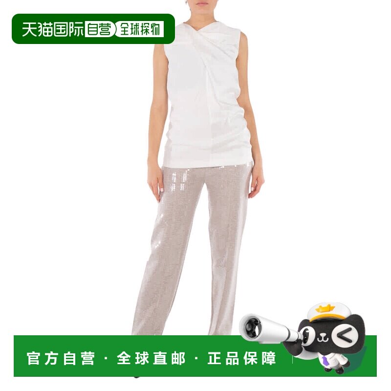 自营 Burberry亮片镶边Carina羊绒长裤-米色杂色 美国奥莱直发