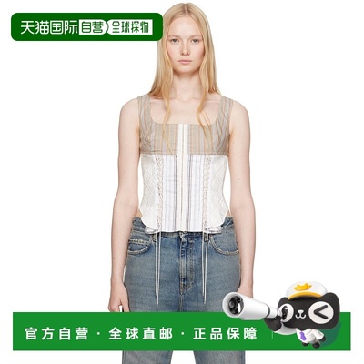 1h可退 香港直邮潮奢 Marine Serre 女士 米色 Regenerated Strip