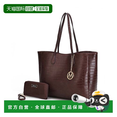 自营mia k collectionSadie 大手提包和钱包套装 - 咖啡色 美国奥