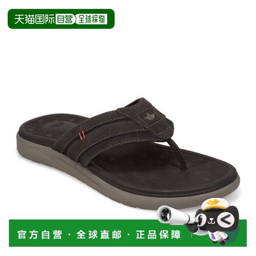 自营Dockers Mens Cliff Casual Nubuck Thong Flip Flop - black