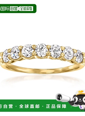 自营 14 克拉黄金 Ross-Simons CZ 7 石戒指 - 白色 美国奥莱直发