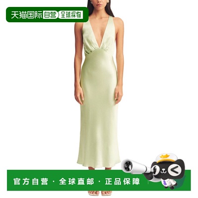 自营Shona Joy La Lune Plunged Cross Back Midi Dress - green