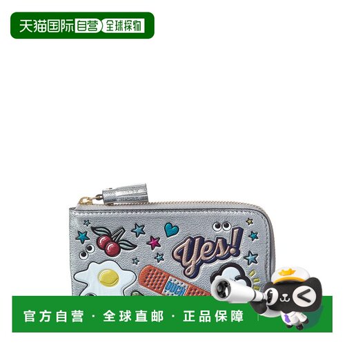 自营Anya Hindmarch All Over Stickers皮革小袋-银色 美国奥莱直