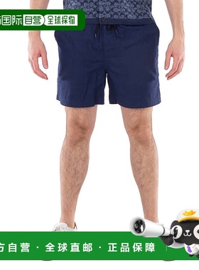 自营coach教练拉绳提花梭织短裤-蓝色 美国奥莱直发