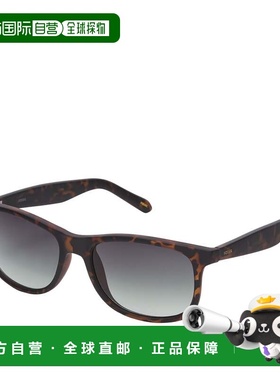 自营Fossil 男士方形太阳镜 - 黑色 美国奥莱直发