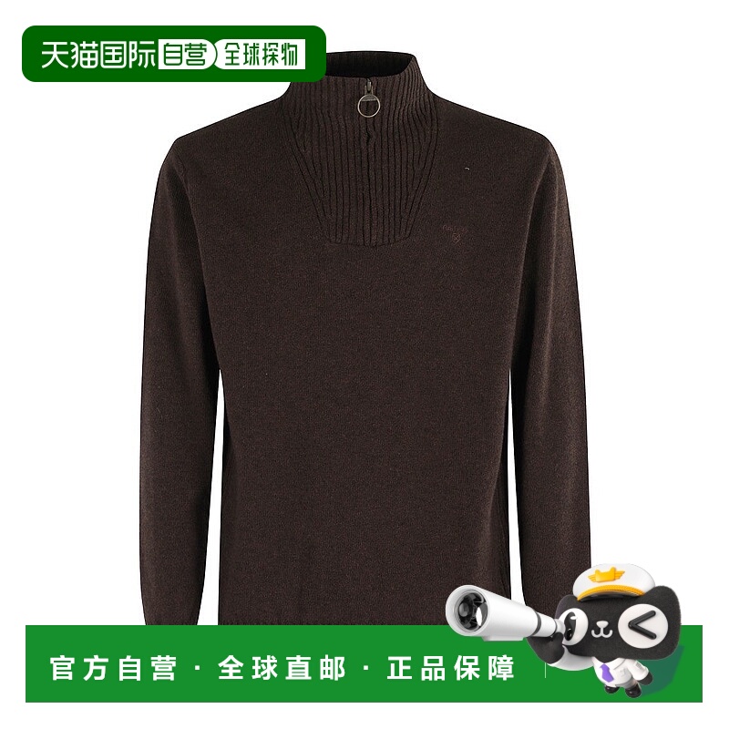 自营barbourEssential Half Zip Sweater - black 美国奥莱直发