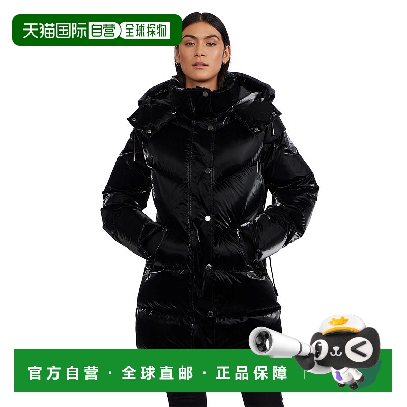 自营Pajar 女士 Estelle 混合 V 形绗缝羽绒服，带可拆卸兜帽 -