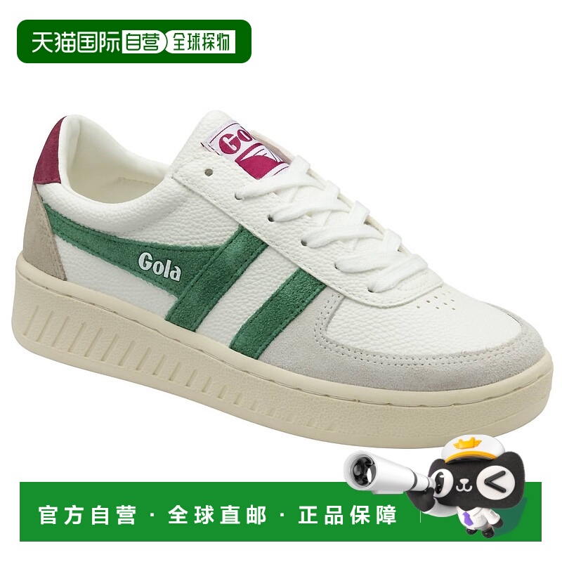 自营gola女式Grandslam Trident运动鞋,白色/祖母绿/樱桃色 美国