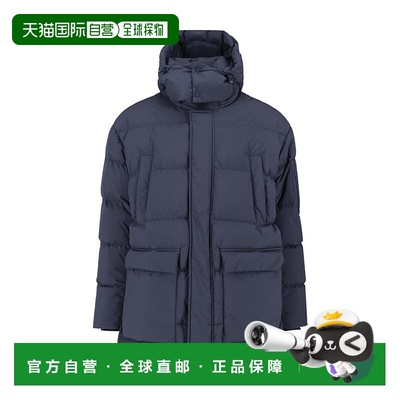 自营herno结构化男式夹克，经典轮廓，正面拉链闭合-蓝色 美国奥