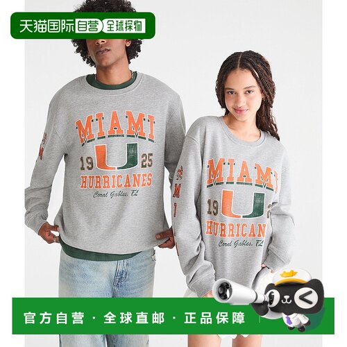 自营 Aeropostale Miami Hurricanes船员运动衫-浅麻灰色 美国奥