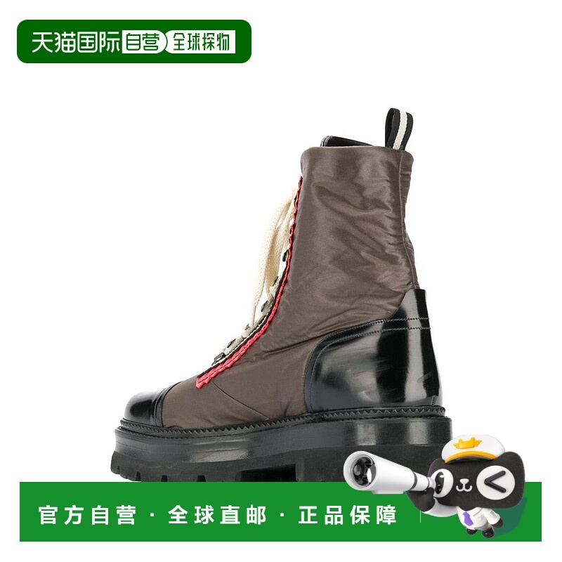 自营ballyGrey Ankle Boots With Glossy Accents And Rugged Sol