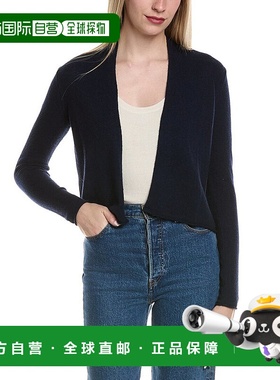 自营sofiacashmere羊毛和羊绒混纺开衫-蓝色 美国奥莱直发