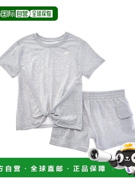 自营 New Balance 2件套T恤和羊毛短裤-灰色 美国奥莱直发套装