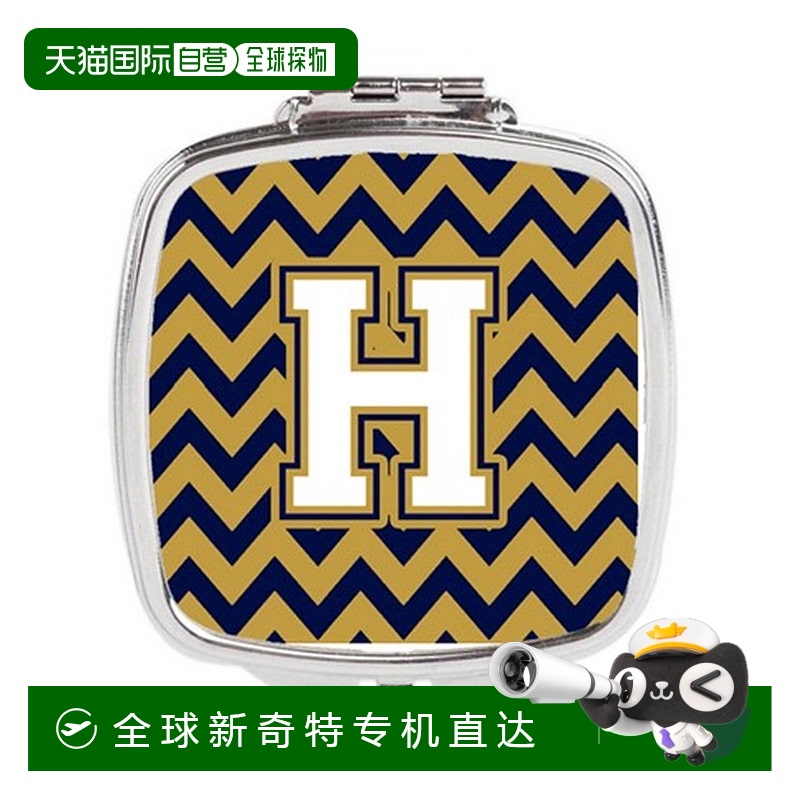 自营 Carolines Treasures CJ1057-HSCM 字母 H 雪佛龙海军蓝色和
