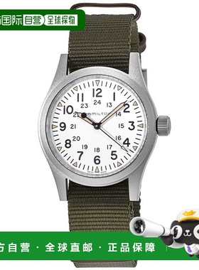 自营 hamilton汉密尔顿卡其色Field机械白色表盘织物表带男士手表
