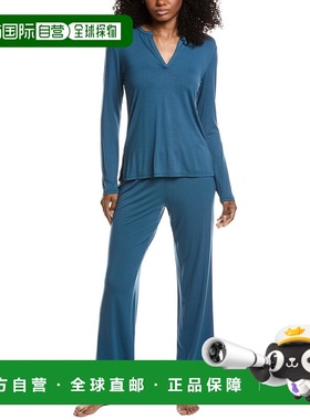 自营Natori 2pc Feathers Essentials Pajama Pant Set - blue 美