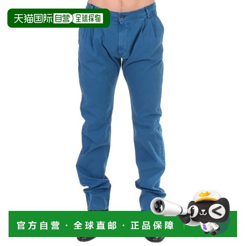 自营GF Ferre Cotton Straight Fit Men's Chinos - blue 美国奥