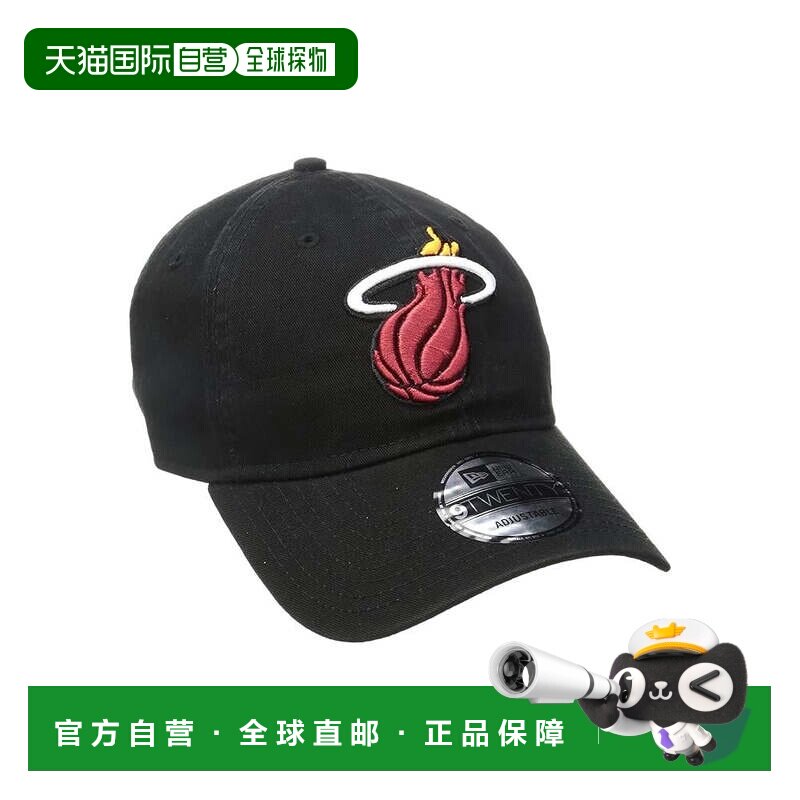 自营New Era 9Twenty NBA迈阿密热火队经典帽子-可调节-黑色-蓝色