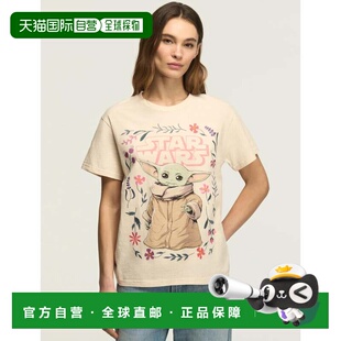 自营Lucky Brand Women's Star Wars Floral Grogu Boyfriend Tee
