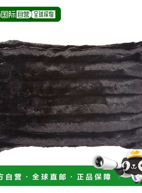 自营 Faux Addict 奢华人造毛皮枕头 - 黑色 美国奥莱直发